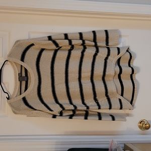 Quinn beige striped loose fit sweater